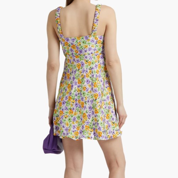 NICHOLAS Floral-print satin-twill mini dress - Picture 3 of 5